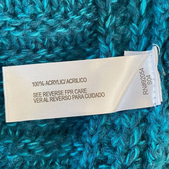 Debbie Morgan Sweater Poncho Blue Women's Medium Knit Scoop-Neck Pullover New - Picture 11 of 13
